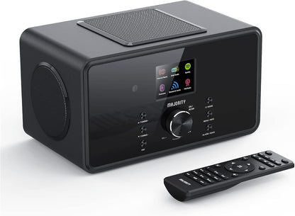 MAJORITY Bard Internetradio, Wifi, DAB Plus-Radio Met Bluetooth, Keukenradio, 100 Watt, 2.1-Luidspreker Met Subwoofer, Afstandsbediening Inbegrepen