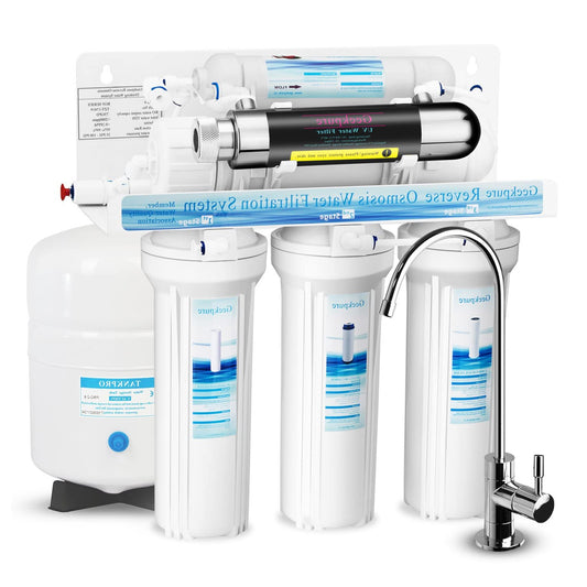 Geekpure 6-phase reverse osmosis drinking water filter system with UV filter-75GPD - QUORE