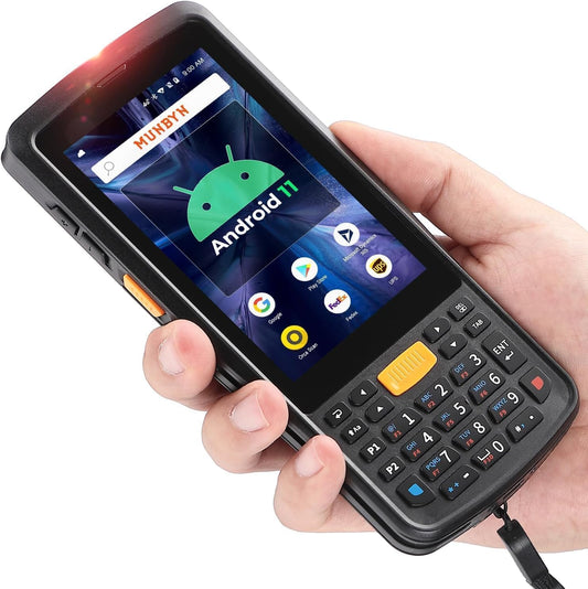 MUNBYN 2025 New [Android 11 + 1D 2D Scanner] Android-barcode-scanner, PDA handheld computer, uitgerust met Zebra Scanner SE4710, voorraadscanner voor winkels, robuust 4G, datacollector voor magazijn