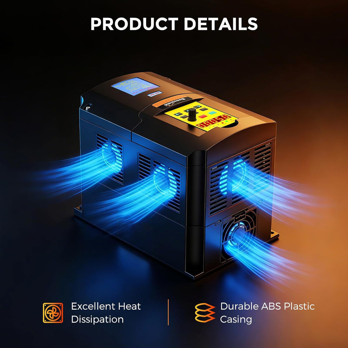 Bonvoisin Frequentieomvormer 4 kW 220 V, VFD-frequentieomvormer, eenfasige of driefasige ingang, CNC-toerentalregelaar voor motor met verlengkabel van 1 m