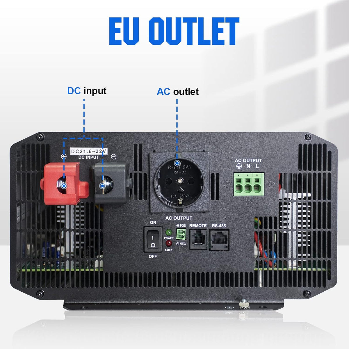 Omvormer – Spanningsomvormer – Inverter – Off-grid Omvormer – Zuivere Sinusgolf – 3000W Continu Vermogen – LCD Display Met Slimme Ventilator