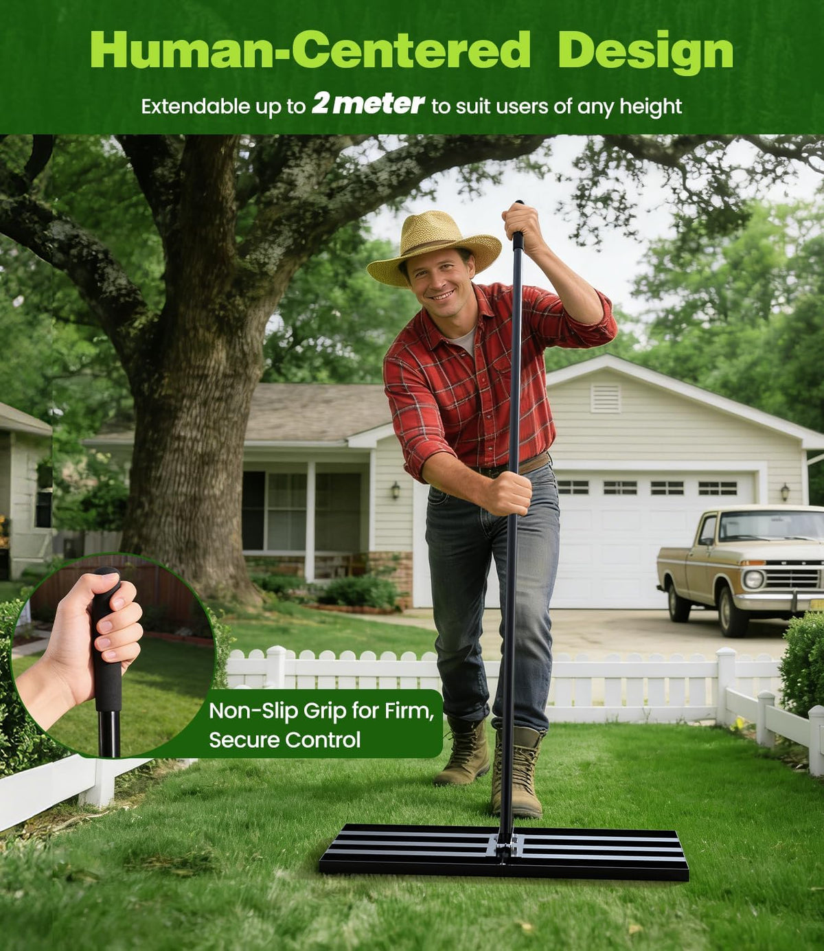 Gras Egaliseerhark – Gazonhark – Tuinhark – Egaliseerhark – Grashark – Duurzaam Metaal – Compact En Handzaam
