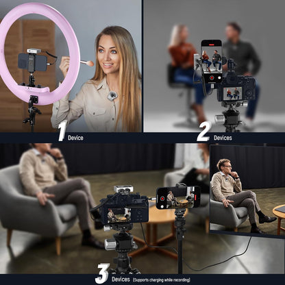 Draadloze Lavaliermicrofoon – Draadloze Microfoon – Lavalier Microfoon – Clip-On Microfoon – Microfoonset Voor Telefoon En Camera – Plug-And-Play Zonder App – 8 GB Intern Geheugen En Tot 250 M Bereik