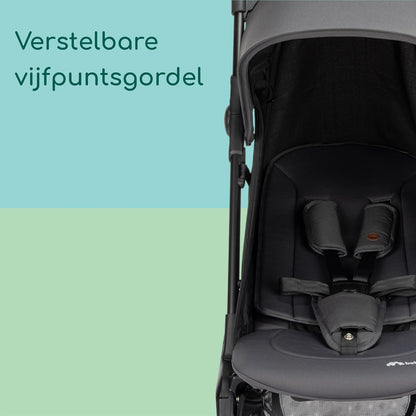 Bebeconfort Zephir, compacte babykinderwagen, 0-4 jaar (max. 22kg), lichtgewicht reiskinderwagen (5.6kg), geschikt voor in vliegtuigcabine, vlakke ligstand en kantelbaar, opbergmand, Mineral Graphite