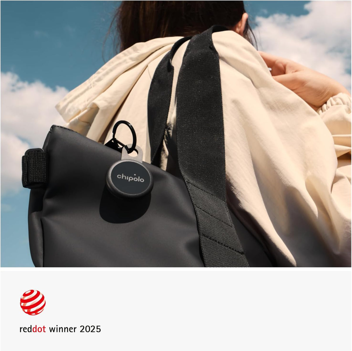 Chipolo LOOP-Oplaadbare Bluetooth tracking tag item locator voor sleutels & tassen, Apple Zoek mijn - compatibel of Google Vind plek, Laat telefoon rinkelen
