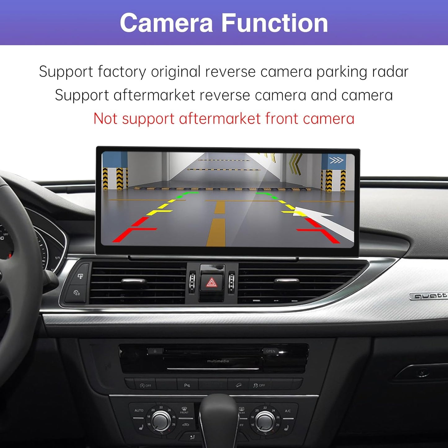 Road Top 12.3 Inch Autoradio Draadloos CarPlay Touchscreen voor Audi A6/A7 2016-2018 Jaar met MIB2-systeem, Autoradio Stereo Multimediascherm, Ondersteuning Draadloos Android Auto, Mirrorlink