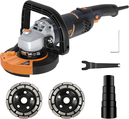 MAXXT Betonschuurmachine 1500 W – 1000 – 8500 omw/min, 7 instelbare snelheden, afneembare bescherming, 2 diamantslijpschijven meegeleverd