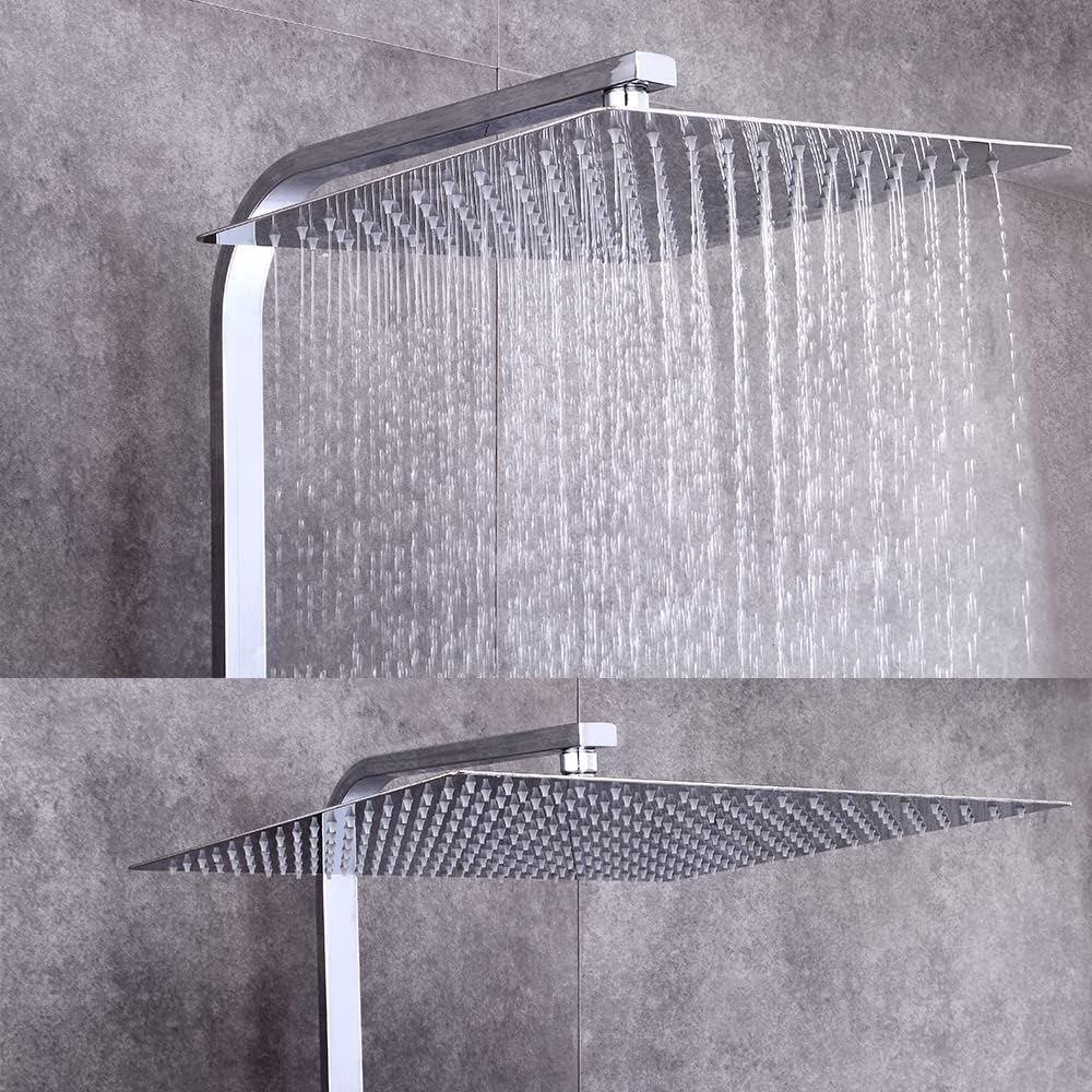 Thermostatisch Regendouche Systeem – Douchekolom – Regendouche – Douche Set – Douchekraan – Roestvrijstalen Regendouche 40x40 cm – Hoogte Verstelbaar – Veiligheidsslot 38°C
