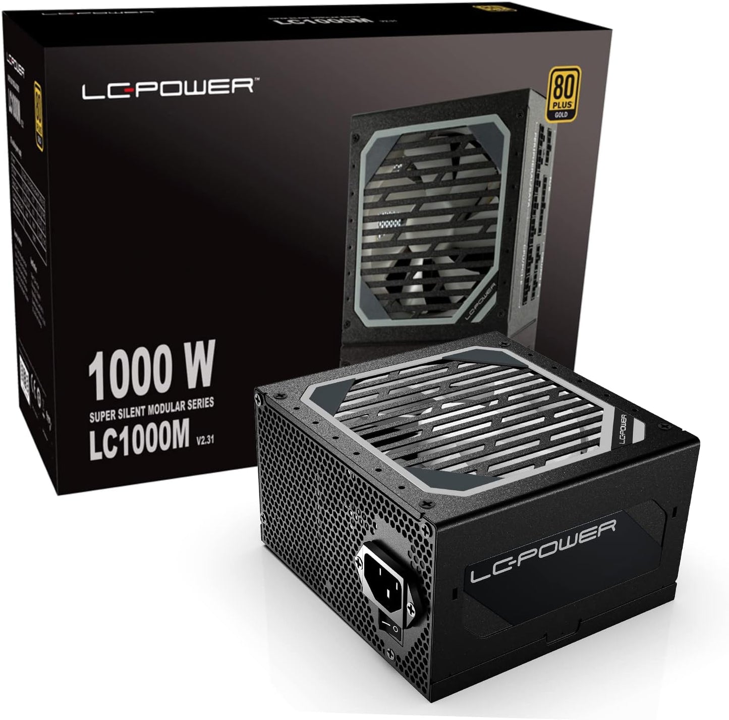 LC-POWER LC1000M 1000W PC voedingen Super Silent Modular Serie Volledig Modulair Kabelmanagement 80Plus Gold