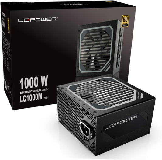 LC-POWER LC1000M 1000W PC voedingen Super Silent Modular Serie Volledig Modulair Kabelmanagement 80Plus Gold