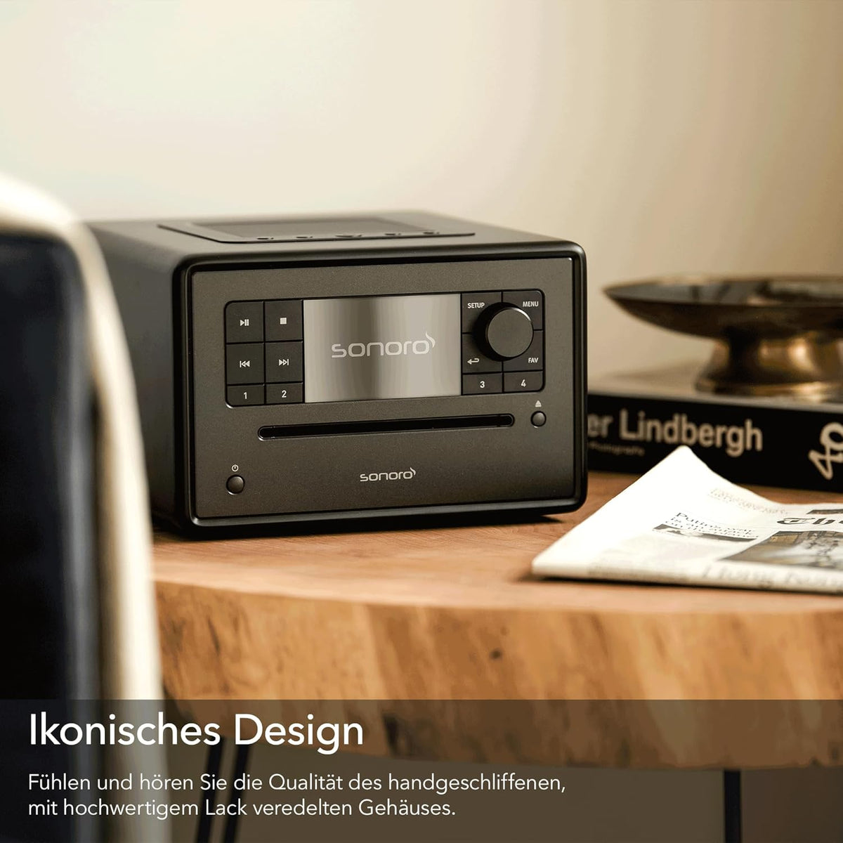 sonoro Elite internetradio met cd-speler (FM, DAB Plus, Podcasts, Spotify, Amazon Music, Deezer), mat zwart