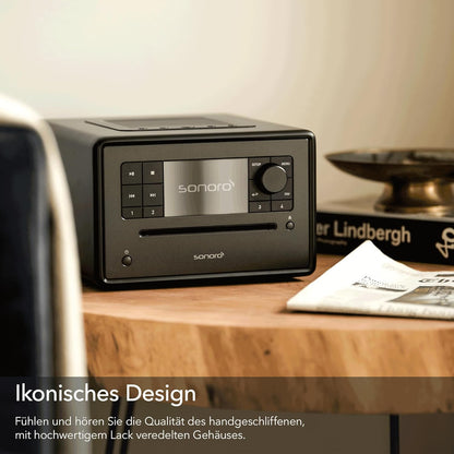 sonoro Elite internetradio met cd-speler (FM, DAB Plus, Podcasts, Spotify, Amazon Music, Deezer), mat zwart