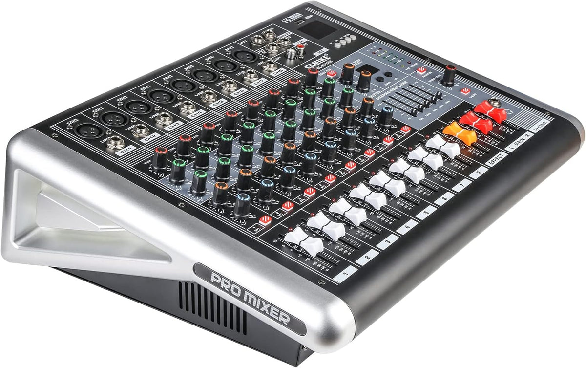 Powermixer met versterker Soundcraft audio mixer 8 kanaals, DJ profi audio interface, streaming muziek live, 2 * 300W geluidskaart 16 DSP reverb-types