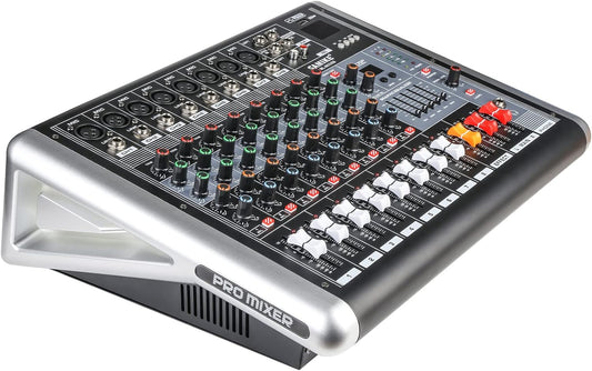 Powermixer met versterker Soundcraft audio mixer 8 kanaals, DJ profi audio interface, streaming muziek live, 2 * 300W geluidskaart 16 DSP reverb-types