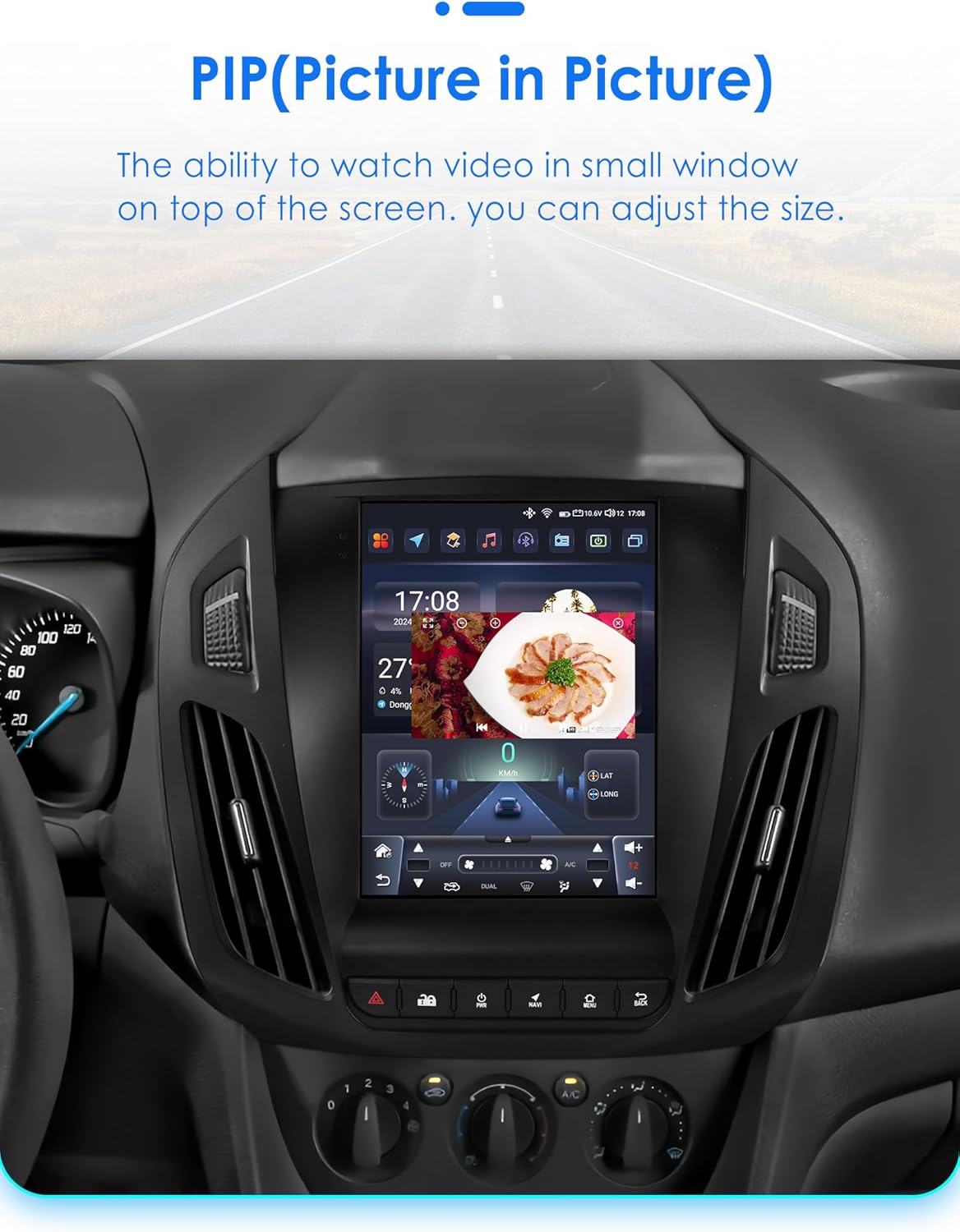 Android 14 Autoradio – Navigatiesysteem – Multimedia Speler – Touchscreen Headunit – Apple CarPlay Android Auto – 9,7 Inch QLED Display – 8-Core Processor 4G WiFi Bluetooth