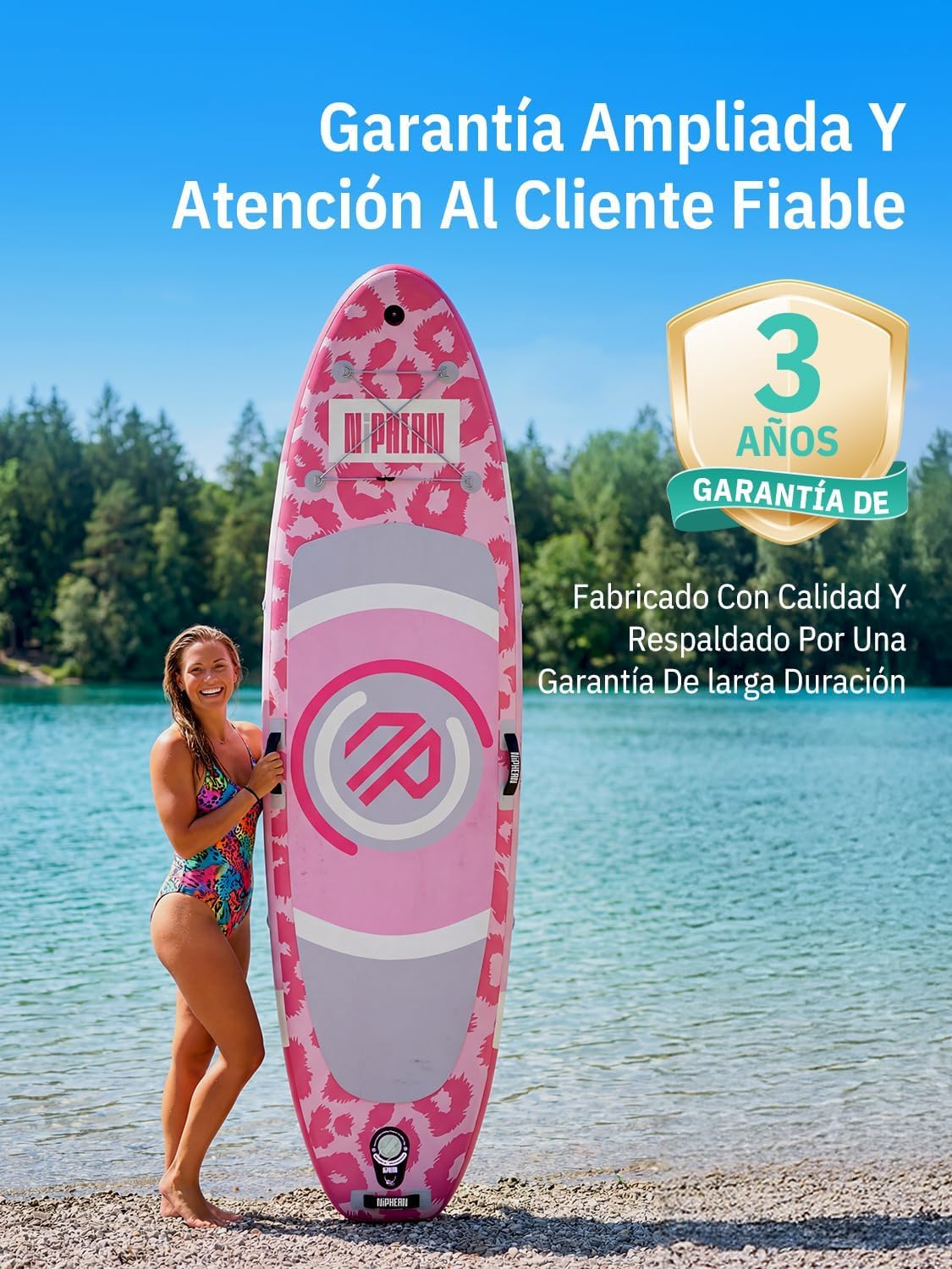 Niphean SUP Board met Stabiele Vin en Duurzame, Stand up Paddle Board Accessoires, 305cm Paddle Board voor Volwassenen & Jeugd, Ideaal voor Beginners, Veelzijdige Yoga