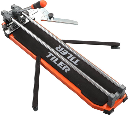 TILER 630 mm Tegelsnijder Handmatig, 25 inch Professionele Machine met Wolfraamcarbide Snijwiel,Basis en Antislip Steunen, Precieze Tegelsnijder voor Keramiek & Porselein, DIY & Vakmensen