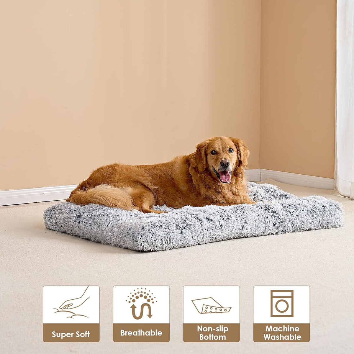Hondenbed – Hondenkussen – Hondenmand – Hondenslaapplaats – Ligkussen – Extra Ruim 112x85 cm – Wasbaar & Antislip