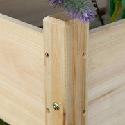 Outsunny verhoogd bed, 2 verdiepingen, koud frame, kruidenbed, plantenbak met 8 afvoergaten, massief hout, naturel, 86 x 85 x 72 cm