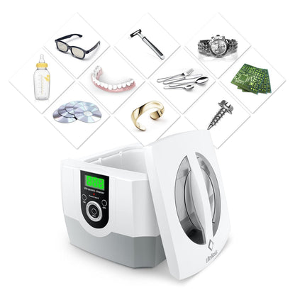LifeBasis Ultrasoon reinigingsapparaat, 42 kHz 1400 ml, brillenreinigingsapparaat, 70 W, bril, ultrasoon bad met led-display en 5 tijdinstellingen, voor optische zaken, sieradenzaken, tandartsen,