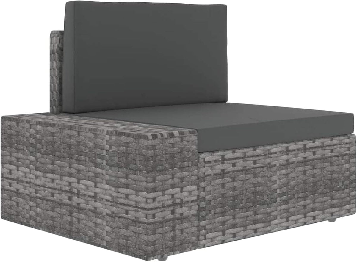 3-Piece Garden Lounge Set Garden Furniture Sets Lounge-Garden Furniture Balcony Furniture Lounge Garden Furniture Set Poly Rattan Grey - QUORE