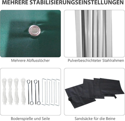 Paviljoen – Partytent – Tuinpaviljoen – Gazebo – Vouwtent – 3x3 meter – Waterafstotend en UV Bescherming 30+