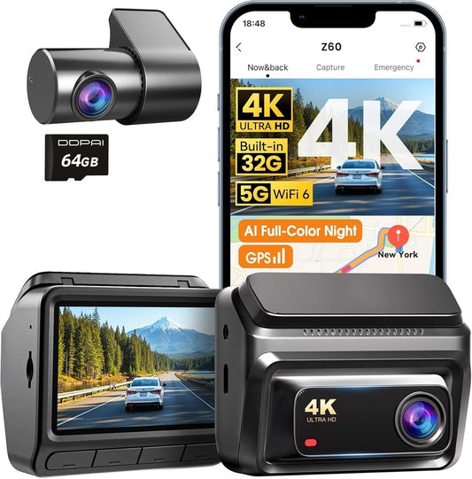 Dashcam Auto Voor En Achter – Autocamera – Rijcamera – Dashboardcamera – Dubbele Dashcam – 4K Voor + 1080p Achter – Full Colour Nachtzicht