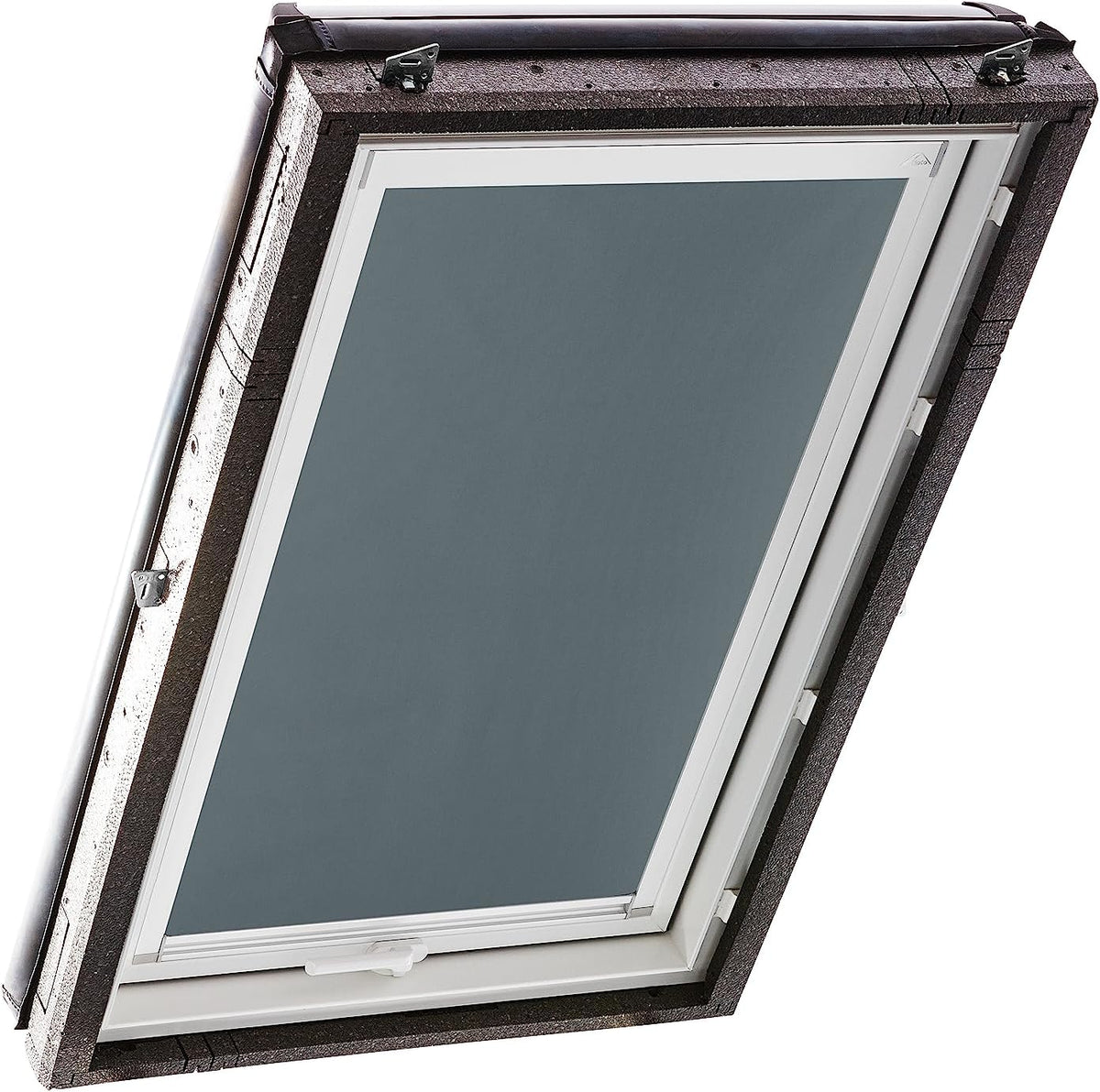 Original Roto Blackout Roller Blind ZRV Almost Complete Darkening, Guide Rail White for Roto Roof Windows Series Designo R4/R7 and Classic 43/73 with Size 065/118 | 06/11 Colour Dark Grey - QUORE