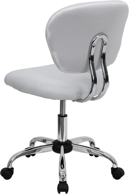 Bureaustoel – Bureaustoel Met Wieltjes – Bureaustoel Draaibaar – Thuiswerkstoel – Office Chair Wit – Mid-rugleuning Van Ademend Mesh – Verstelbare Zithoogte Pneumatisch