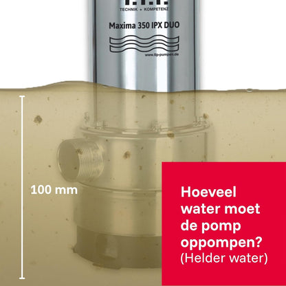Vuilwaterpomp – Dompelpomp – Waterpomp – Drainagepomp – Noodpomp – Uitschuifbare Pompvoet – Vlakke Aanzuiging 1 Mm – 800 W – 20.000 L/uur – Max. Opvoerhoogte 8 M