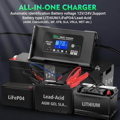Autoaccu Oplader – Acculader – Batterijlader – Onderhoudslader – Snellader – Intelligente 7-Traps Automatische Lader – Reparatiemodus Voor Lithium En Loodzuur