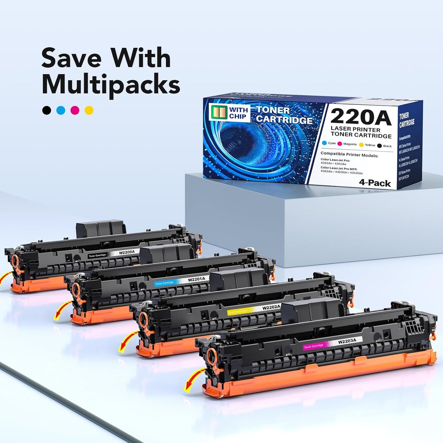 Compatibele Toner – Toner Set – Toner Cartridges – Kleurcartridge – Laserjet Toner – 4 Kleuren Complete Set – Ingebouwde Chip Voor Automatische Herkenning