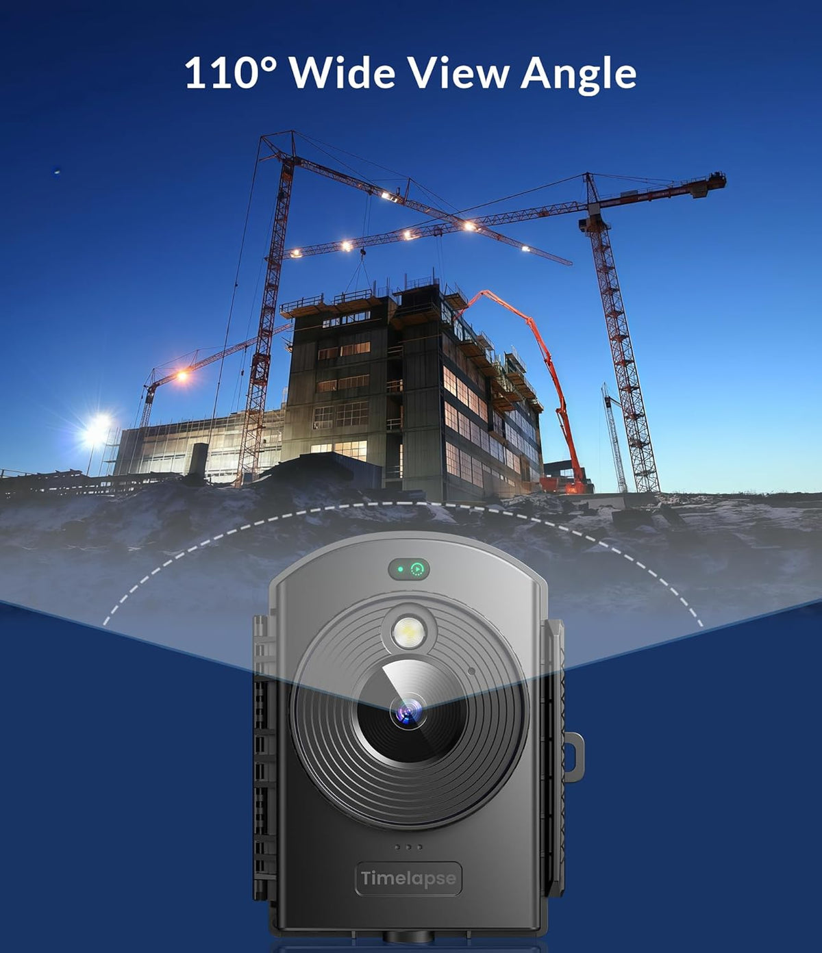 Time Lapse Camera Outdoor - 1080P Timelapse Camera met IR-positionering, 180 dagen opnamen, IP66 Waterbestendig voor buitenbouw, plantengroei, kunstprojecten en natuurverkenning (TL2000)