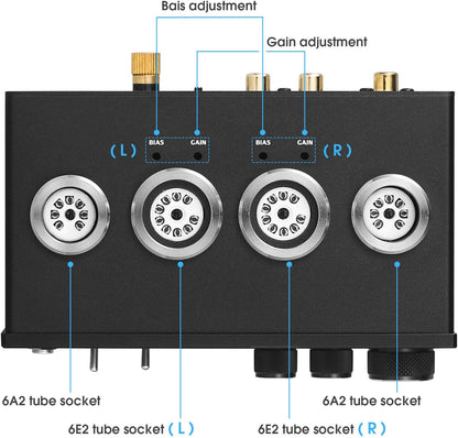HiFi 6E2 Buizenvoorversterker Phono Preamp voor MM/MC Platenspelers Hoofdtelefoonversterker