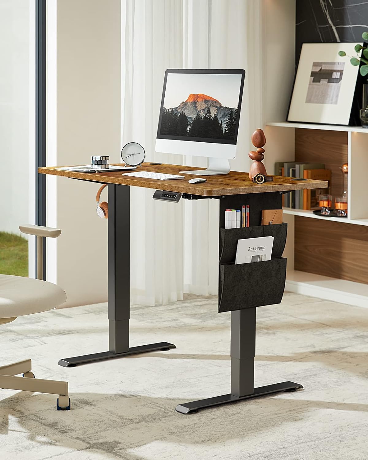 Marsail Electric Standing Desk Height Adjustable Dining Standing 160cm Desk Accessory with Storage Bag Preset Computer Desk with Headphone Hook - QUORE