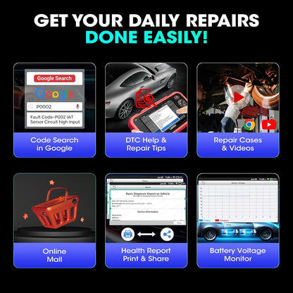 OBD2 Scanner – Autodiagnose Tool – Foutcode Lezer – Motor Diagnostiek – ABS Airbag Reset – 12 Resetfuncties – 5-inch HD Touchscreen