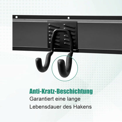Gereedschapsrek - Gereedschapwand - Gereedschaphouder - Wandhouder - voor Tuingereedschap - Elektrisch Gereedschap - met 4 Paneele - 9 Haken - Veelzijdige Haakconfiguratie - Robuust - voor Garage - Tuin - 162 cm - Zwart