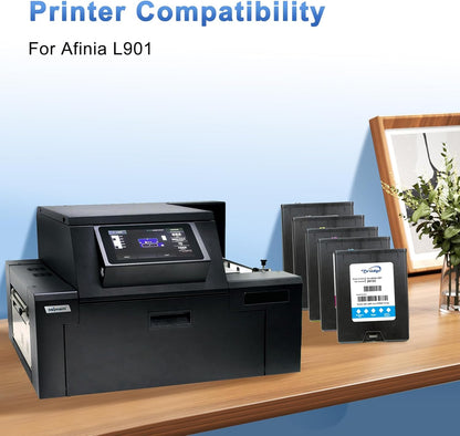 L901 Vervangende inktpatronen, compatibel met Afinia L901 Industrial Color Label Printer (geel/magenta/cyaan/zwart, 5 stuks)