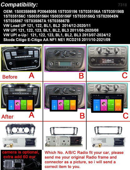 Autoradio – Navigatiesysteem – Multimedia Speler – Inbouwradio – Auto Dashboard Unit – 9 Inch HD Touchscreen – Draadloze Carplay & Android Auto – Achteruitrijcamera Met Nachtzicht