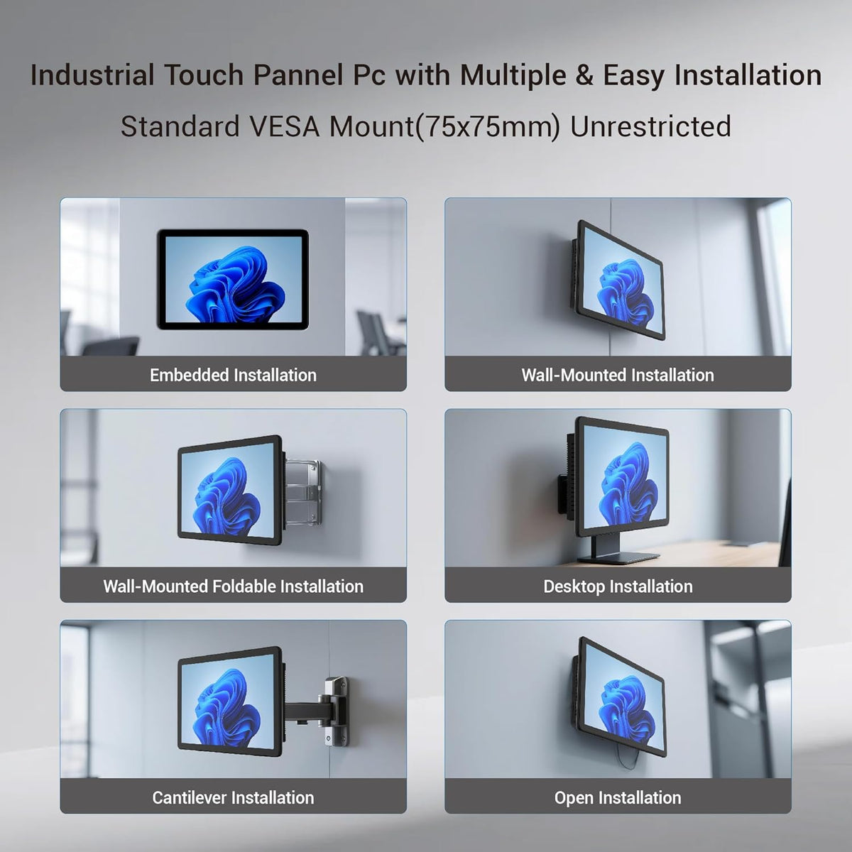 Panel PC Tablet All in One-HEIGAOLAPC Panel Tablet PC Win11 Pro, 15.6 Inch Industrial Touch Screen Monitor Computer, Celeron N5095, 8GB Ram 128GB ROM, 1920*1080 IPS, USB3.0*4, RS232, LAN, HDMI - QUORE