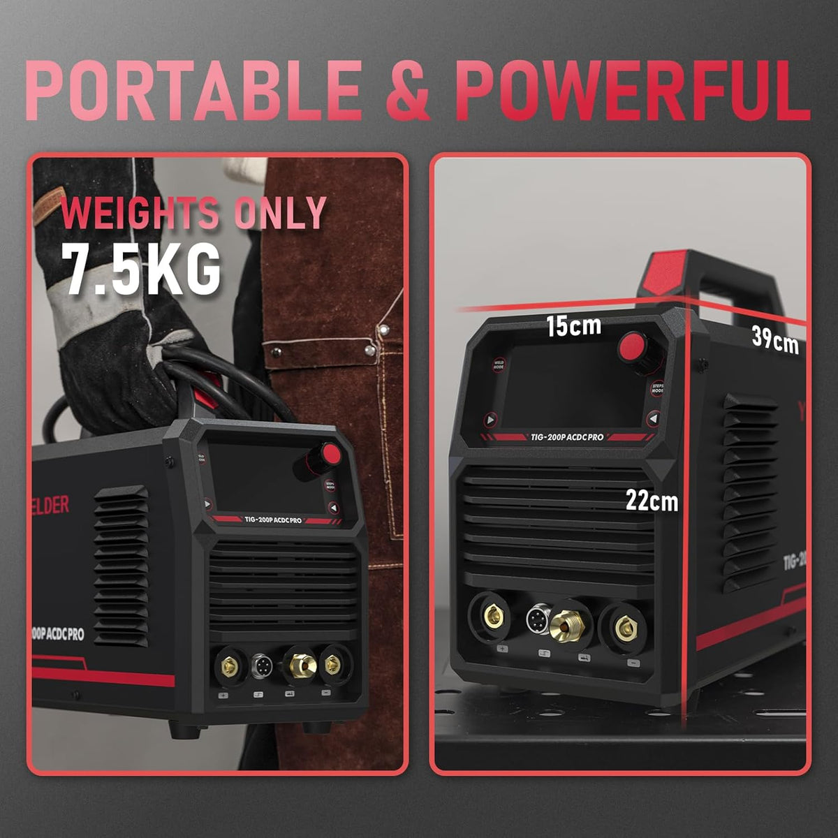 YESWELDER 200 Amp AC/DC Aluminium TIG Lasser met Pulse, digitale omvormer TIG/Stick 230V lassen Machine