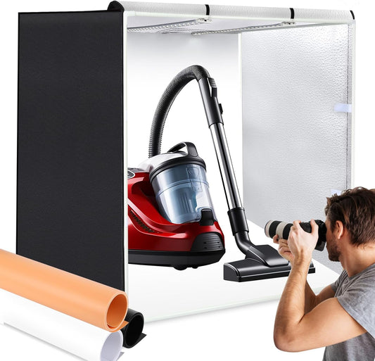 Fotostudio Lichtbak 80 X 80 Cm – Fotobox – Fototent – Lightbox – Productfotografie Tent – 156 LED-Verlichting – 3 Uitneembare Achtergronden
