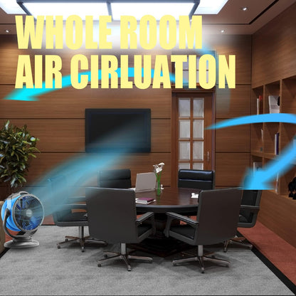 XPower Krachtige industriële hogesnelheidsluchtbeweger voor de hele ruimte, luchtcirculator, multifunctionele vloerventilator met variabele snelheid (blauw, FC-300S 1600CFM)