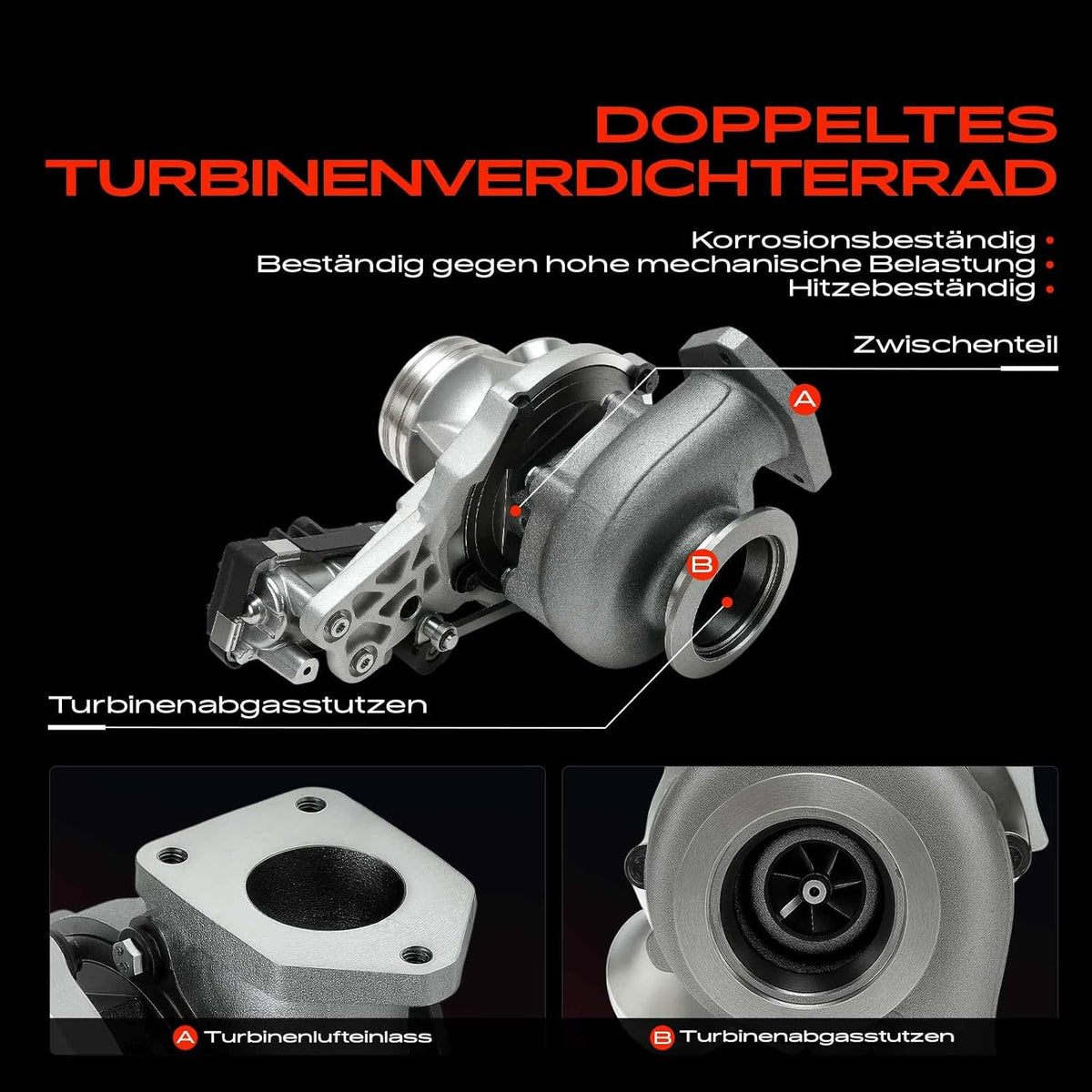 Turbinewiel – Uitlaatsysteem Wiel – Aandrijfwiel – Compressorwiel – Turbocompressor – Hittebestendig Metaal – Optimale Luchtstroom