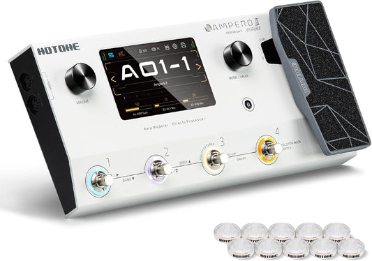 HOTONE Multi-Effect Pedaal Dual Effect Chain Gitaar Ampli Modellering Bass Simulatie IR Cabine Simulatie met FX E/S Loop Expressie Pedaal MIDI Audio Interface USB OTG Stereo Ampero II
