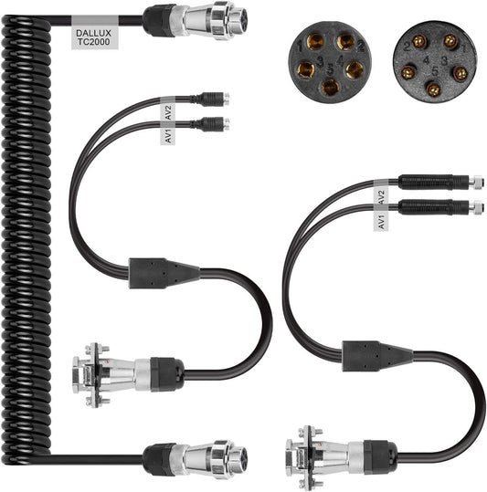 Zware Voertuig Coil Trailer Kabel met 2 Kanaals 4 PIN AV Connector Disconnect Kit voor Truck Caravan Motor home Backup Beveiligingscamera Monitor Systeem