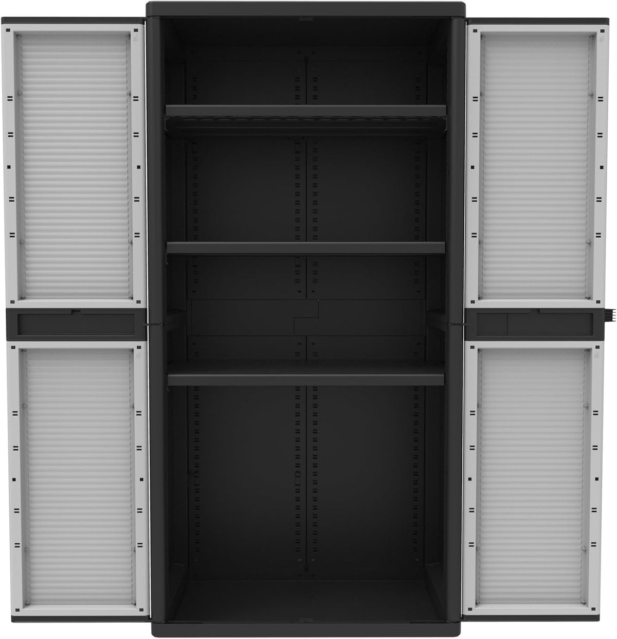 Terry Jumbo Cab 2900 Qblack, Spacious 2-door cabinet, 3 internal adjustable shelves - 89.5 x 53.5 x 180 cm - QUORE