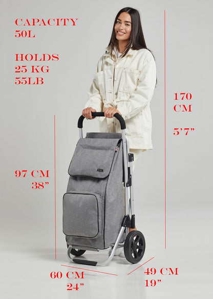 Bergs Aluminium Winkelwagen Met Seat (Grijs)