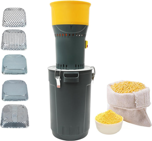 Elektrische Graanmolen – Graanmaler – Kruidensnijder – Bloemmolen – Voedervermaler – 1000W Motor – 6,6 Liter Capaciteit – 5 Zeefmaten (2-8 mm) – 19.000 RPM
