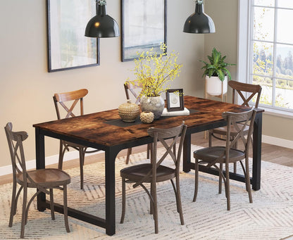 Tribesigns Desk, Computer Table, 180 x 90 x 77 cm, PC Table, Desk Table, Work Table, Dining Table, Office Furniture, Computer Table, Conference Table for Home Office, Home, Desk, Rustic Brown